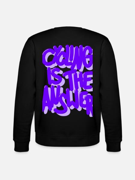 Cycling is the answer purple - Stanley/Stella CHANGER Unisex Organic Sweatshirt - black