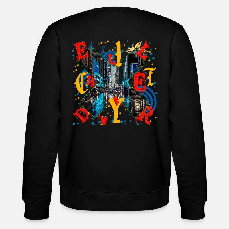 Stadtbewohner Collage - Stanley/Stella Unisex Bio-Sweatshirt CHANGER  - Schwarz