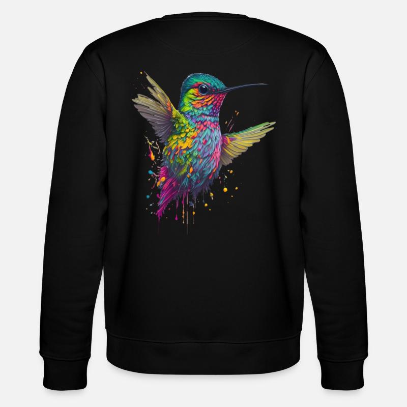 Farbexplosion Kolibri Kunstwerk - Stanley/Stella Unisex Bio-Sweatshirt CHANGER  - Schwarz