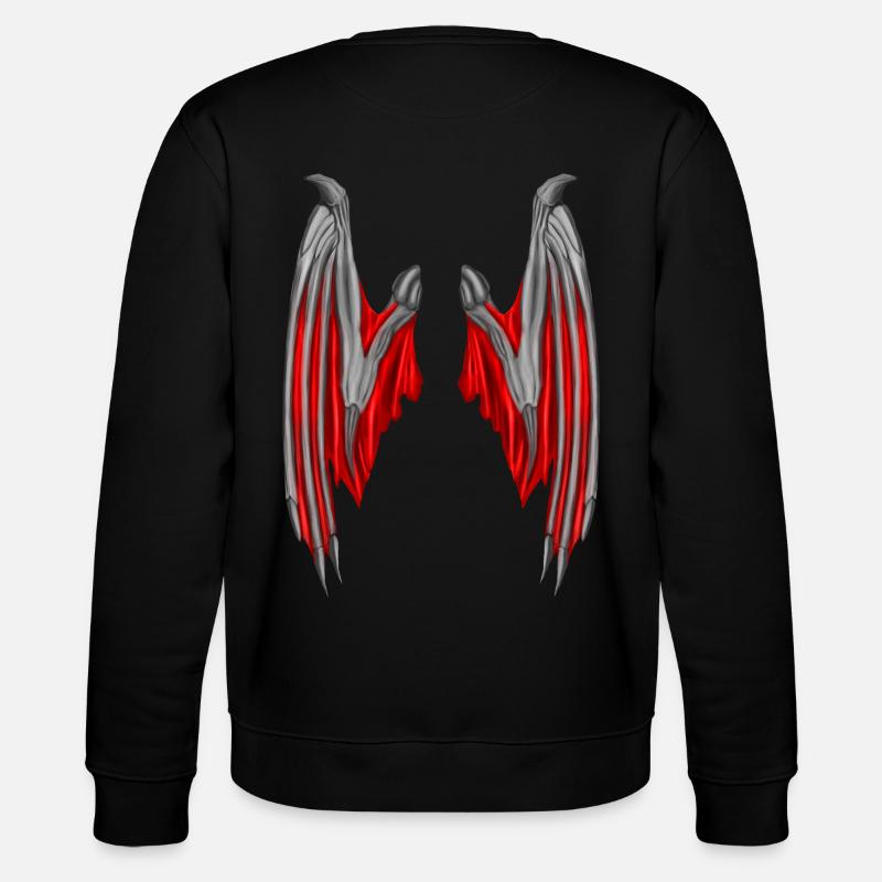 Dämonenflügel in ROT - Stanley/Stella Unisex Bio-Sweatshirt CHANGER  - Schwarz