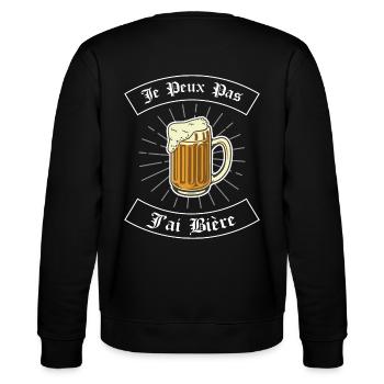 je peux pas j'ai bière | cadeau marrant bière - Sweat bio CHANGER Stanley/Stella Unisexe - noir - Dos - Marisol (170cm)