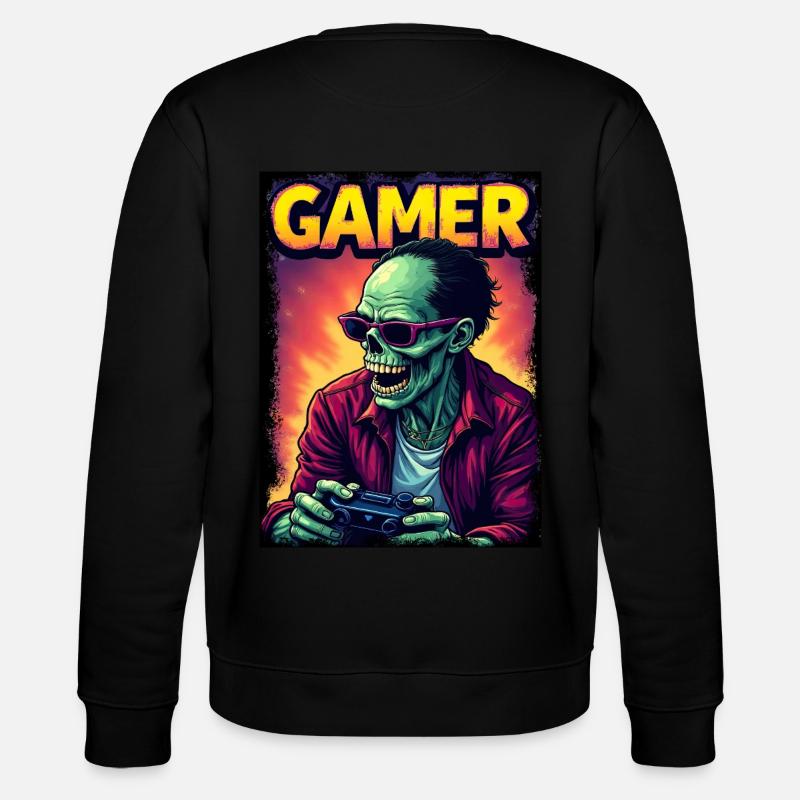 Zombie Gamer mit Controller - Stanley/Stella Unisex Bio-Sweatshirt CHANGER  - Schwarz