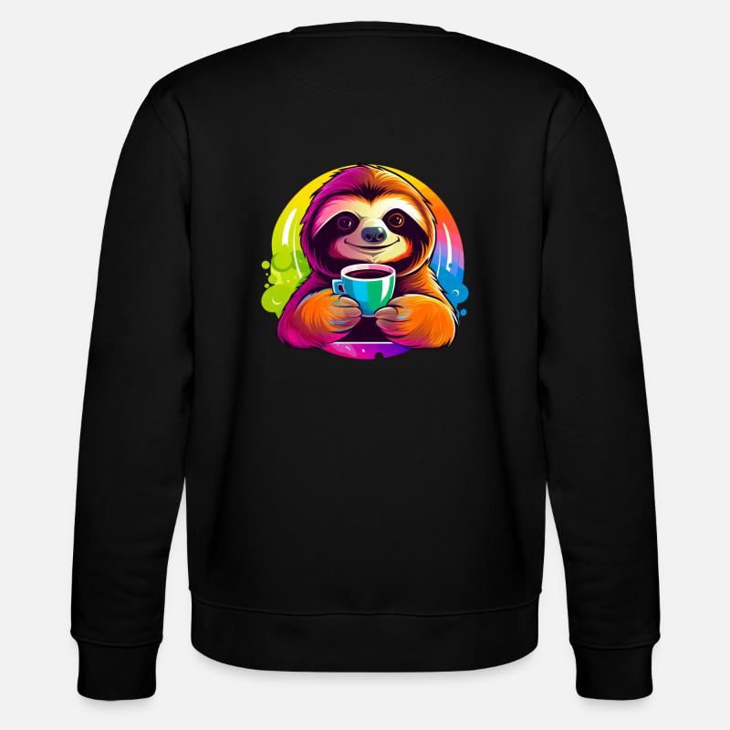 Mignon paresseux buvant du café - Sweat bio CHANGER Stanley/Stella Unisexe - noir