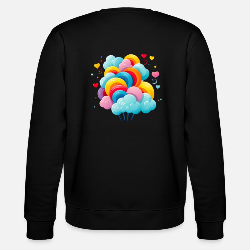 bunte Zuckerwatte Wolken - Stanley/Stella Unisex Bio-Sweatshirt CHANGER - Schwarz