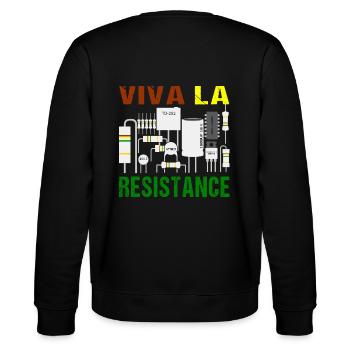 Viva La Resistance Widerstand Lustig Elektroniker - Stanley/Stella Unisex Bio-Sweatshirt CHANGER  - Schwarz - Hinten - Marisol (170cm)
