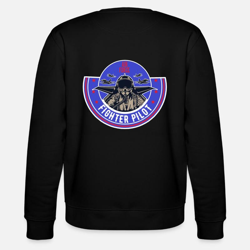 Düsenjet Flieger Fighter Pilot Shirt Flugzeug - Stanley/Stella Unisex Bio-Sweatshirt CHANGER  - Schwarz