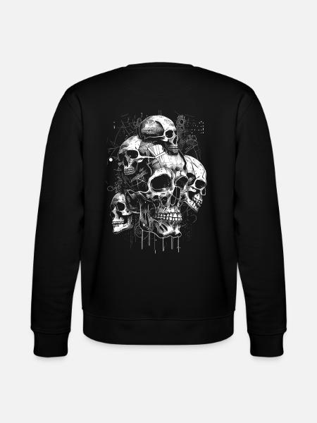 Retro Futuristic Skull Skull Design - Stanley/Stella CHANGER Unisex Organic Sweatshirt - black