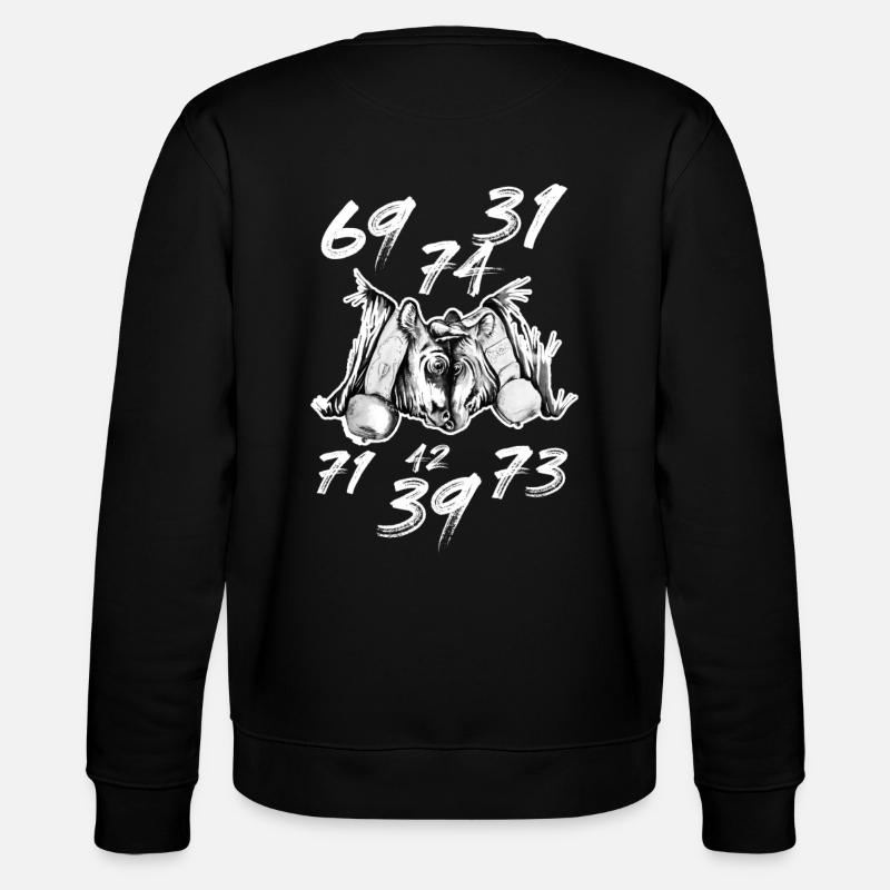 Herens-Kuh mit Nummer - Stanley/Stella Unisex Bio-Sweatshirt CHANGER  - Schwarz