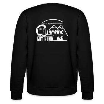 Camping mit Hund Wohnwagen Geschenk - Stanley/Stella Unisex Bio-Sweatshirt CHANGER  - Schwarz - Hinten - Marisol (170cm)