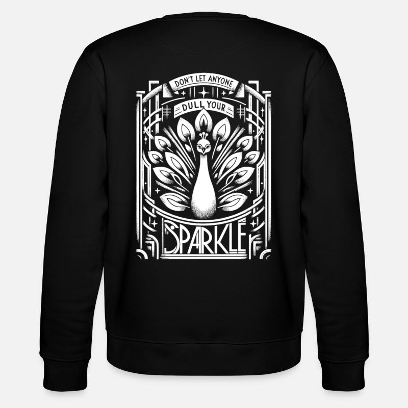 Chef-d’œuvre Art déco : Paon blanc - Sweat bio CHANGER Stanley/Stella Unisexe - noir