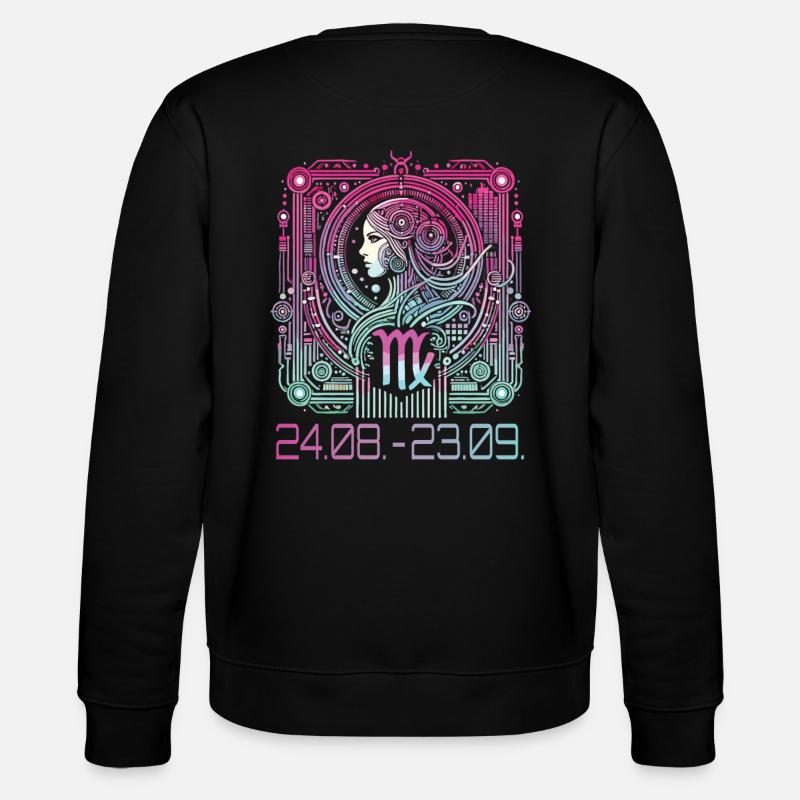 Sternzeichen Jungfrau Cyberpunk Design - Stanley/Stella Unisex Bio-Sweatshirt CHANGER  - Schwarz