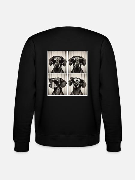 Fotobox Dackel mit Sonnenbrille - Stanley/Stella Unisex Bio-Sweatshirt CHANGER  - Schwarz
