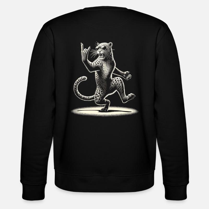 Rockiger Leopard – Wild & Laut - Stanley/Stella Unisex Bio-Sweatshirt CHANGER  - Schwarz
