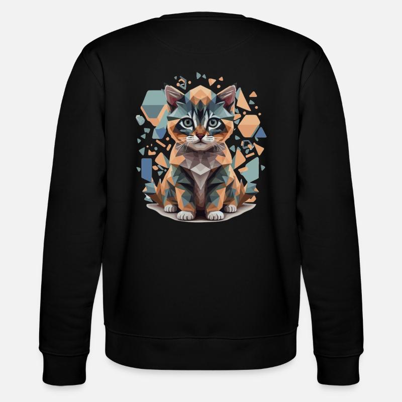 Polygone Cat Low-Poly - Sweat bio CHANGER Stanley/Stella Unisexe - noir