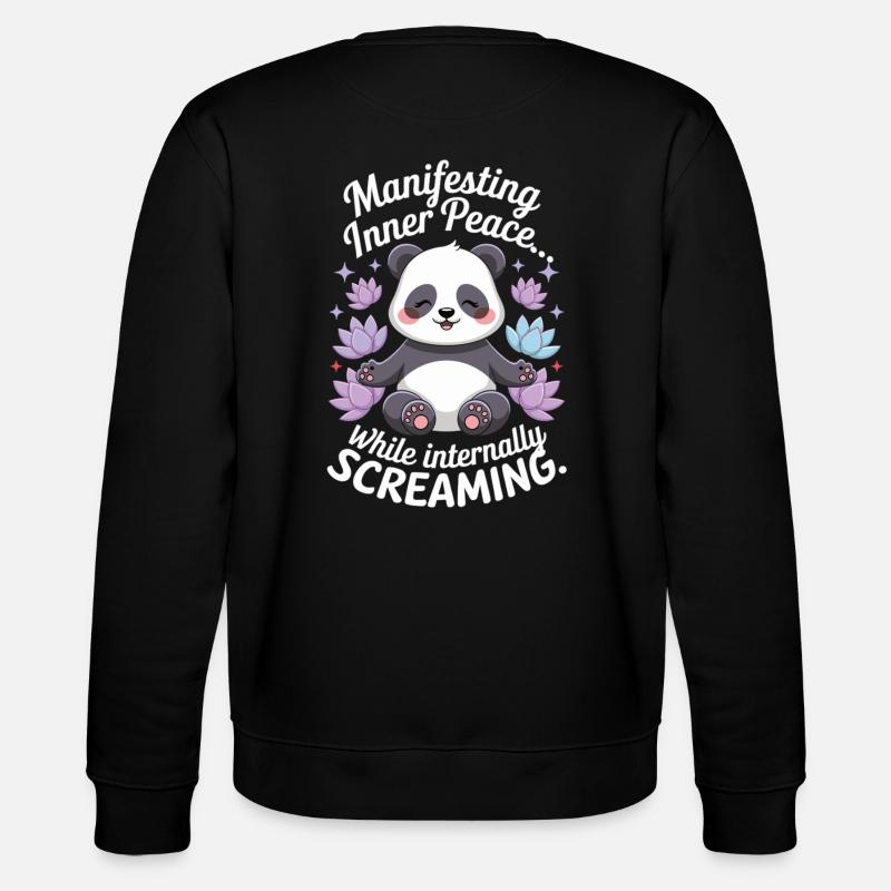 Meditating Panda – Zen & Mindfulness - Stanley/Stella CHANGER Unisex Organic Sweatshirt - black