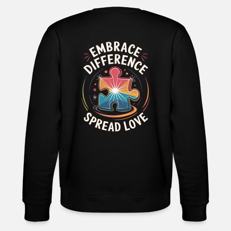 Embrace Difference Shirt - Stanley/Stella Unisex Bio-Sweatshirt CHANGER  - Schwarz