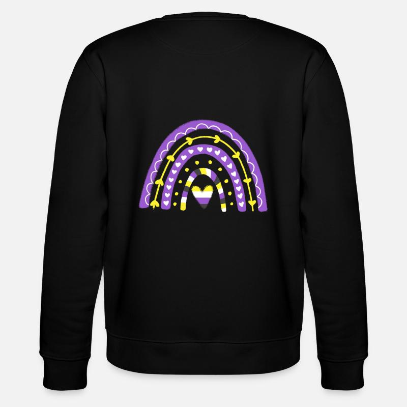 Nonbinary Pride Boho Rainbow - Stanley/Stella CHANGER Unisex Organic Sweatshirt - black