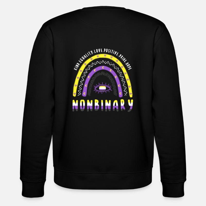 Boho Regenbogen Nonbinary - Stanley/Stella Unisex Bio-Sweatshirt CHANGER  - Schwarz