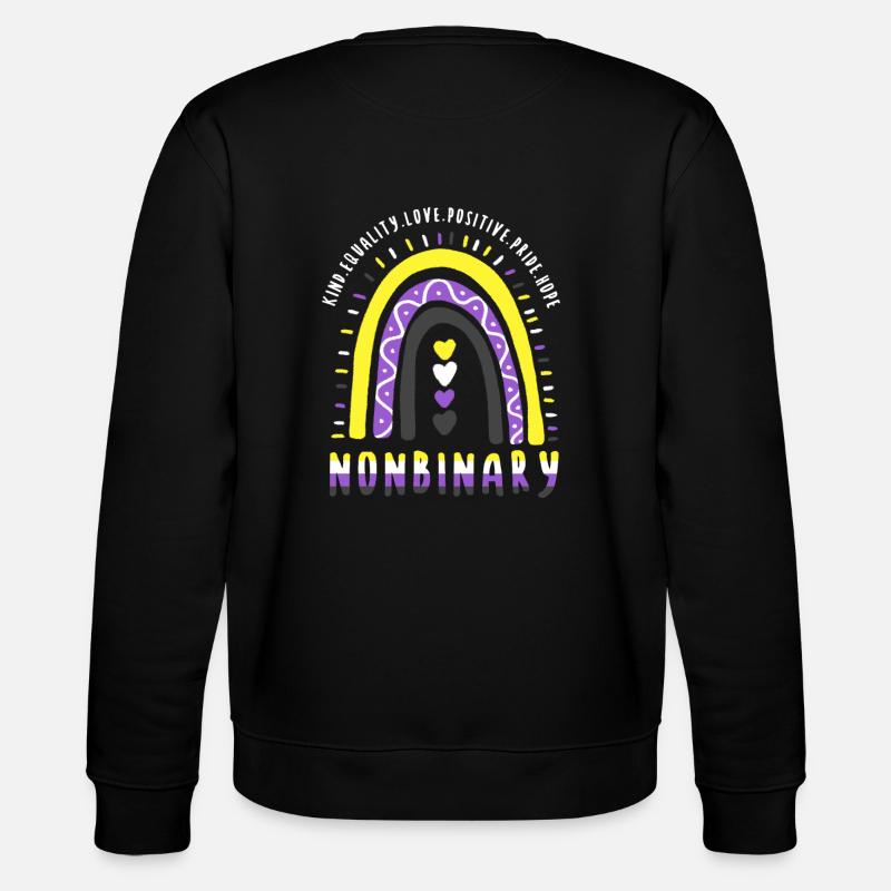 Nonbinary Boho Regenbogen - Stanley/Stella Unisex Bio-Sweatshirt CHANGER  - Schwarz