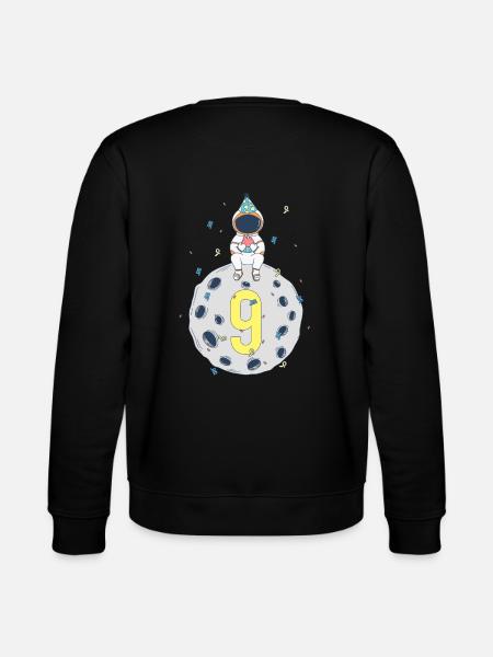 9th Birthday Space Birthday Party - Stanley/Stella CHANGER Unisex Organic Sweatshirt - black