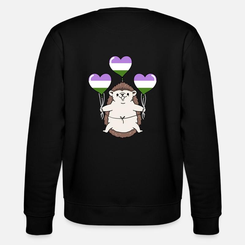 Igel Ballon Genderqueer Pride - Stanley/Stella Unisex Bio-Sweatshirt CHANGER  - Schwarz