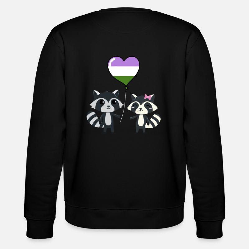 Waschbär-Paar Genderqueer Pride - Stanley/Stella Unisex Bio-Sweatshirt CHANGER  - Schwarz
