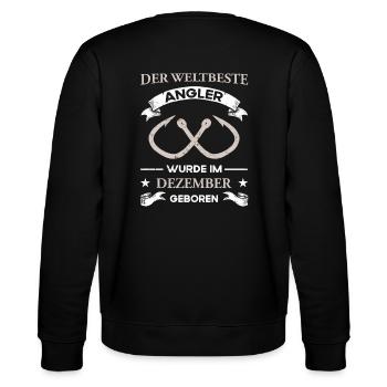 Bester Angler Geburtstag Dezember - Stanley/Stella Unisex Bio-Sweatshirt CHANGER  - Schwarz - Hinten - Marisol (170cm)