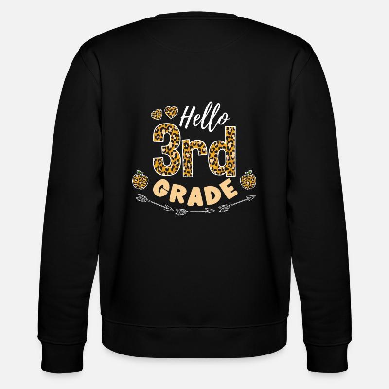 Hello 3rd Grade Leopard-Lehrer - Stanley/Stella Unisex Bio-Sweatshirt CHANGER  - Schwarz