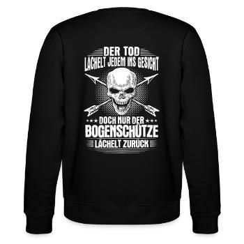 Bogenschütze Bogenschießen Geschenk Pfeil Bogen - Stanley/Stella Unisex Bio-Sweatshirt CHANGER  - Schwarz - Hinten - Marisol (170cm)