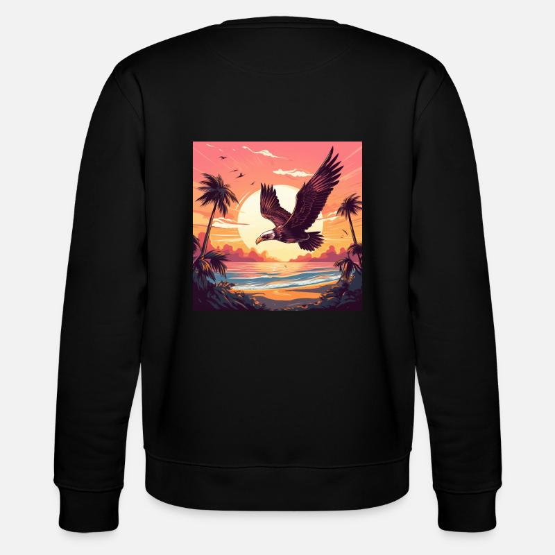 seahawk sunset - Stanley/Stella Unisex Bio-Sweatshirt CHANGER  - Schwarz
