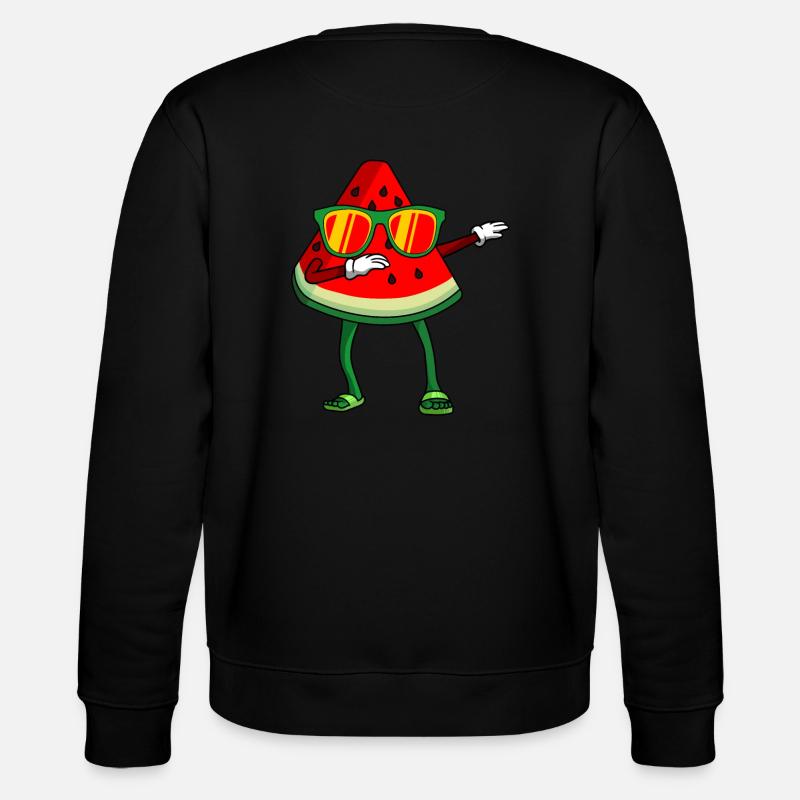 Watermelon Dabbing Summer fruit - Stanley/Stella CHANGER Unisex Organic Sweatshirt - black