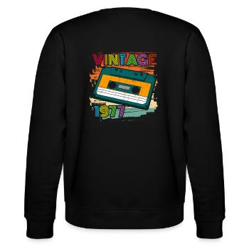 awesome since 1977 Kassette 70er 45. Geburtstag - Stanley/Stella Unisex Bio-Sweatshirt CHANGER  - Schwarz - Hinten - Marisol (170cm)