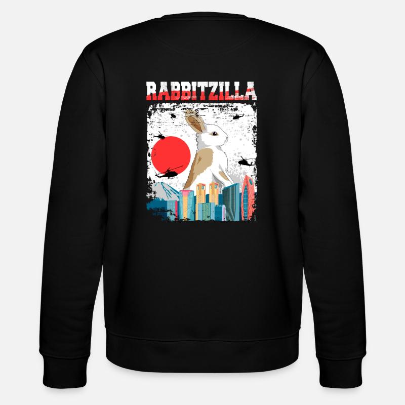 Rabbitzilla Hase Kaninchen Geschenk - Stanley/Stella Unisex Bio-Sweatshirt CHANGER  - Schwarz