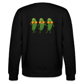 tanzende Gurken Dabbing Gurke Gemüse - Stanley/Stella Unisex Bio-Sweatshirt CHANGER  - Schwarz - Hinten - Marisol (170cm)