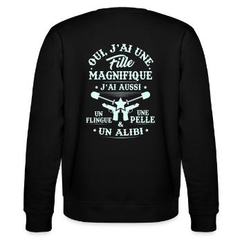 T-shirt pour Papa - J'ai une Fille Magnifique - Sweat bio CHANGER Stanley/Stella Unisexe - noir - Dos - Marisol (170cm)