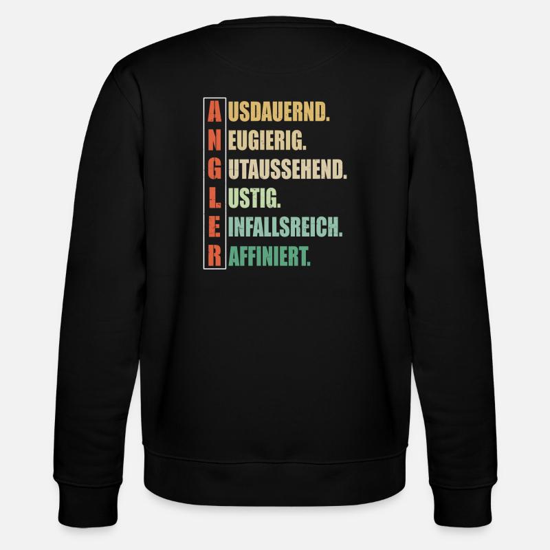 Der Angler - Lustig - Stanley/Stella Unisex Bio-Sweatshirt CHANGER  - Schwarz