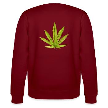 Hanfblatt - Stanley/Stella Unisex Bio-Sweatshirt CHANGER  - Burgunderrot - Hinten - Marisol (170cm)