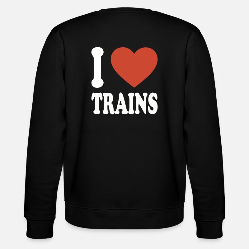 I love trains - Stanley/Stella Unisex Bio-Sweatshirt CHANGER  - Schwarz