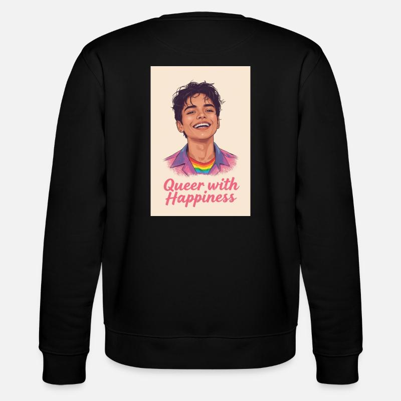 Queer with happiness - Stanley/Stella Unisex Bio-Sweatshirt CHANGER - Schwarz