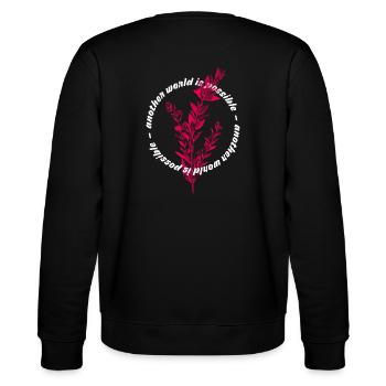 Another world is possible - Stanley/Stella Unisex Bio-Sweatshirt CHANGER  - Schwarz - Hinten - Marisol (170cm)