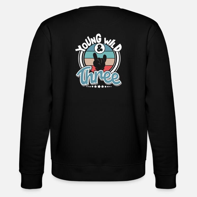 Young Wild And Three - Stanley/Stella CHANGER Unisex Organic Sweatshirt - black