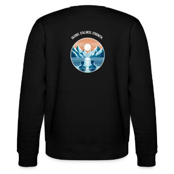 Eisbaden mit Bergpanorama Regenration Wellness  - Stanley/Stella Unisex Bio-Sweatshirt CHANGER  - Schwarz - Hinten - Marisol (170cm)