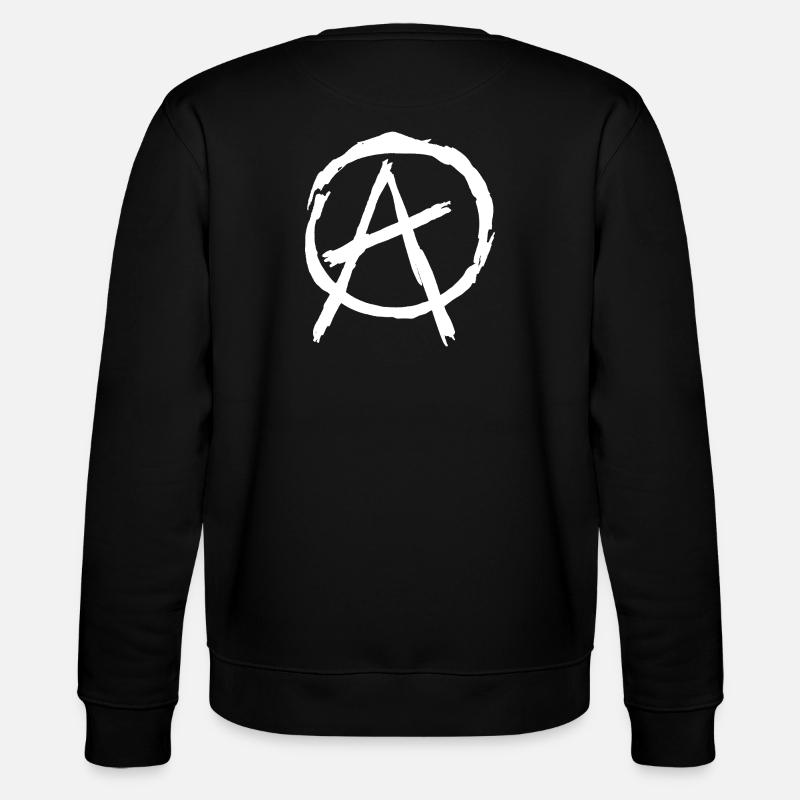 Symbole de l’anarchie en cercle - Blanc - Sweat bio CHANGER Stanley/Stella Unisexe - noir