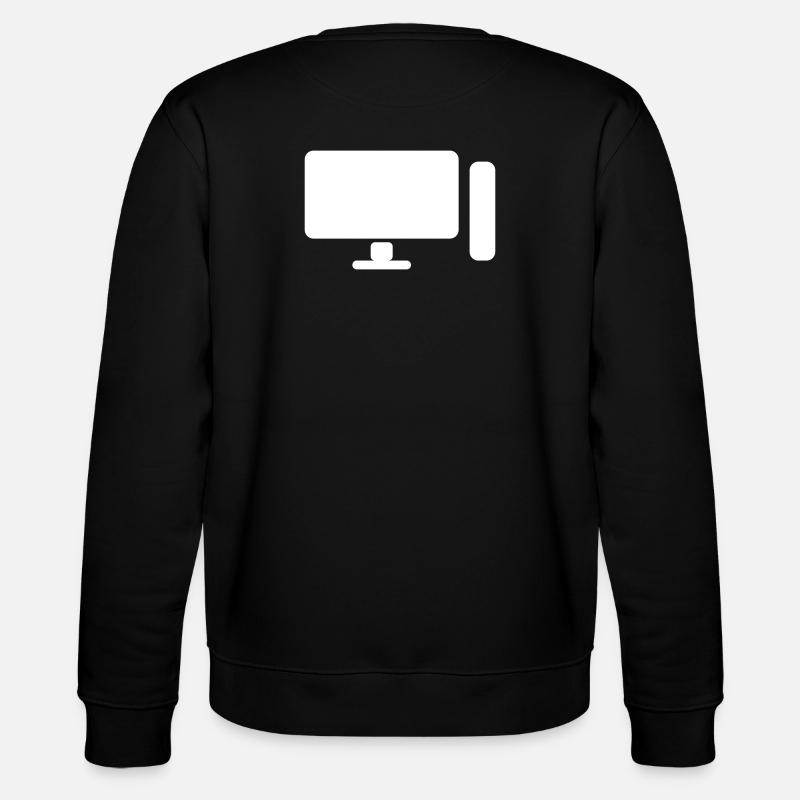 Minimal PC Setup Icon – Gamer Design - Stanley/Stella Unisex Bio-Sweatshirt CHANGER  - Schwarz