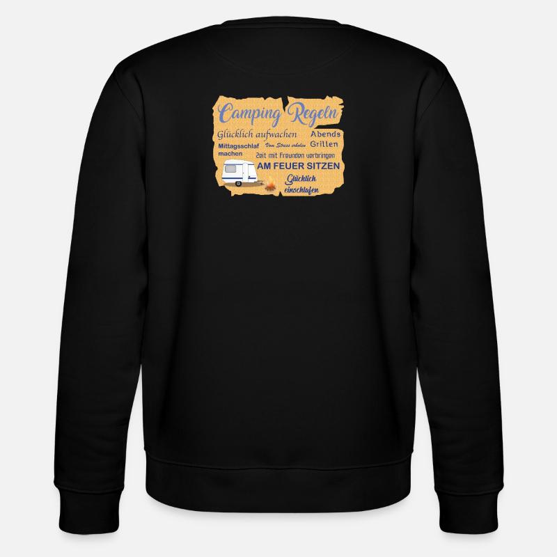 Campingregeln - Stanley/Stella Unisex Bio-Sweatshirt CHANGER  - Schwarz