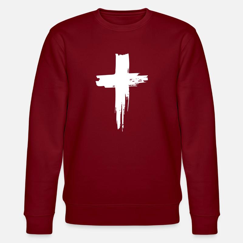 Painted Cross - Stanley/Stella Unisex Bio-Sweatshirt CHANGER  - Burgunderrot