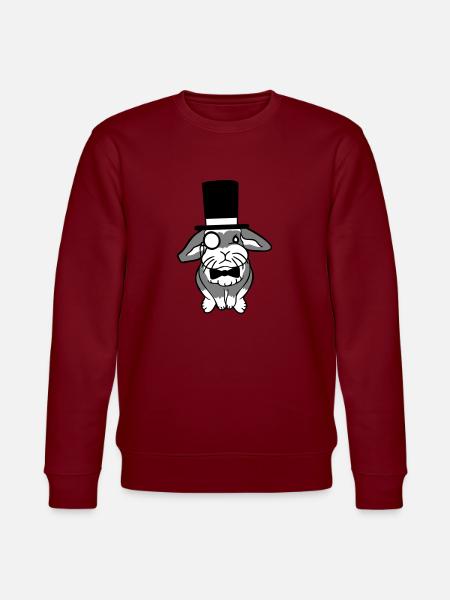 Mr. Bunny Gentleman Hoge Hoed Monocle Bril - Stanley/Stella Uniseks bio-sweatshirt CHANGER  - bourgognerood