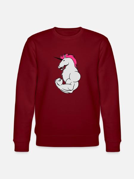bodybuilding_einhorn_02 - Stanley/Stella Unisex Bio-Sweatshirt CHANGER  - Burgunderrot