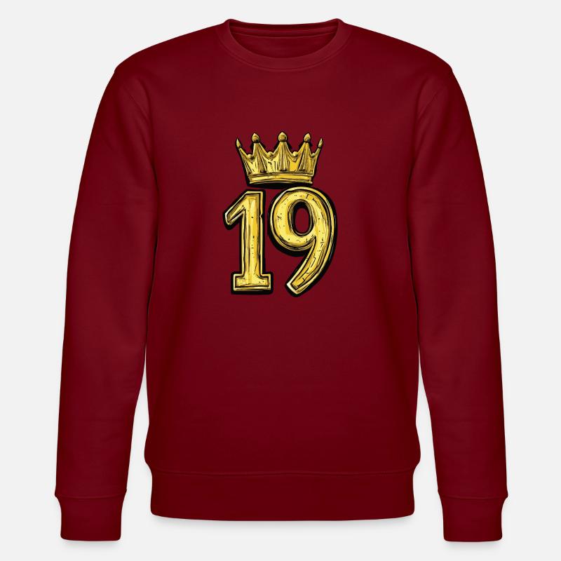 19 Couronne de chiffres - Sweat bio CHANGER Stanley/Stella Unisexe - bordeaux