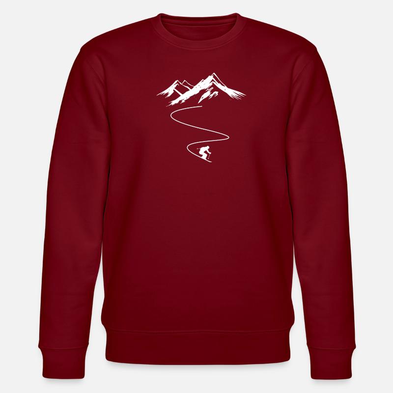 Ski Design - Stanley/Stella Unisex Bio-Sweatshirt CHANGER  - Burgunderrot